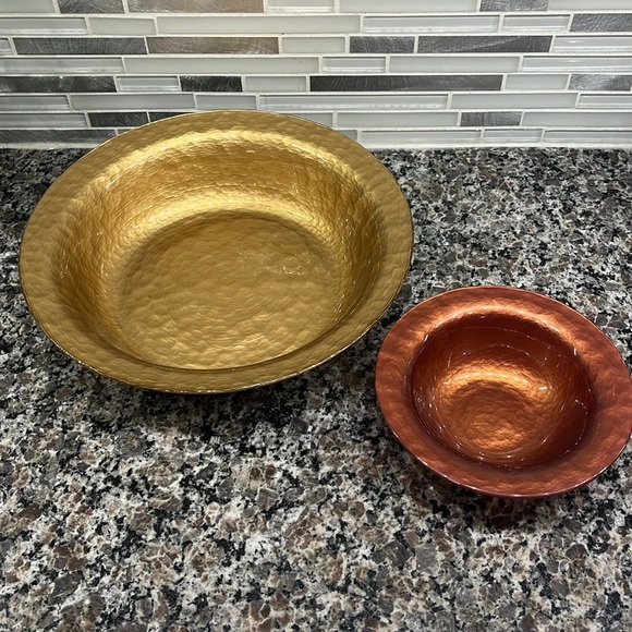 Southern Living at Home Luminous Glass Metallic Bowl Set Rare - Picture 3 of 5